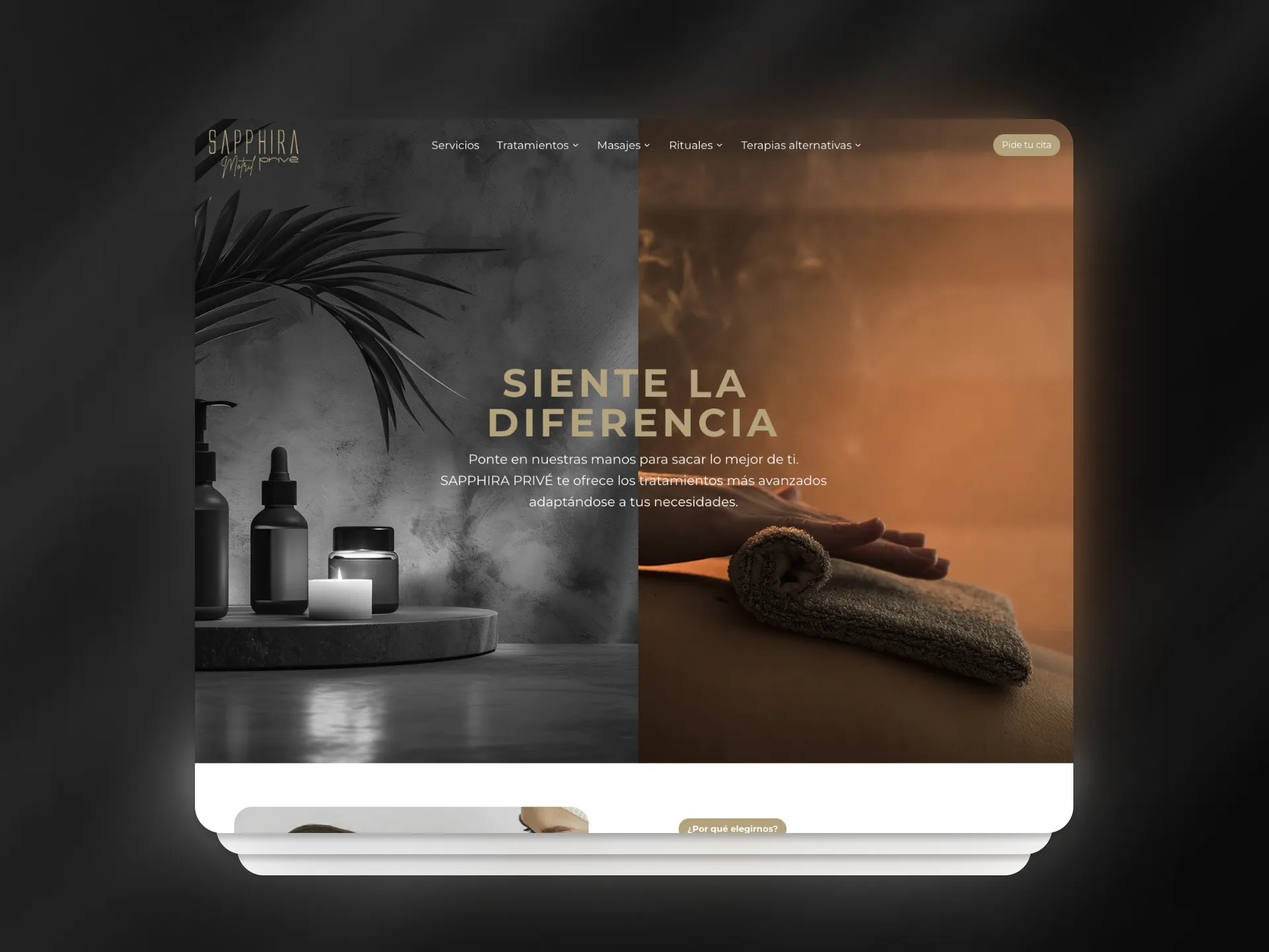 sitio web desarrollado por Webgres para Sapphira Privé